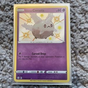 Shiny Holo Galarian Corsola Card
